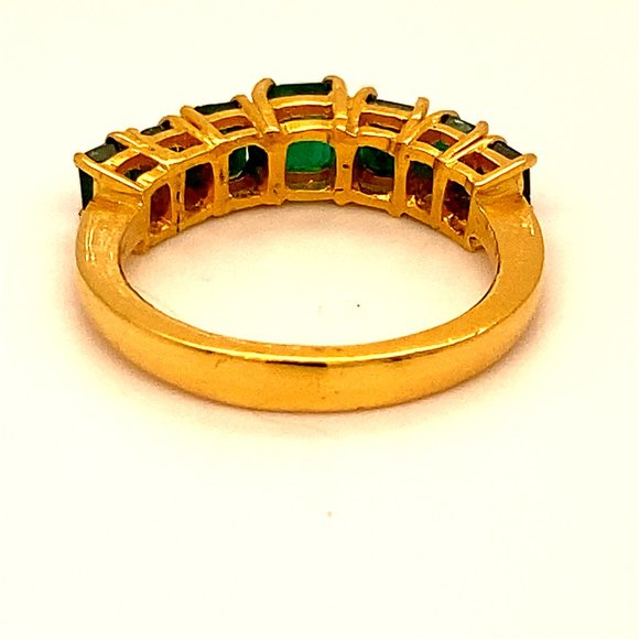 Emerald 2.10ct Solid 22K Yellow Gold Ring - Picture 5 of 7
